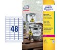 Label, Polyester, 45.7 x 21.2mm, 20x 48pcs, White